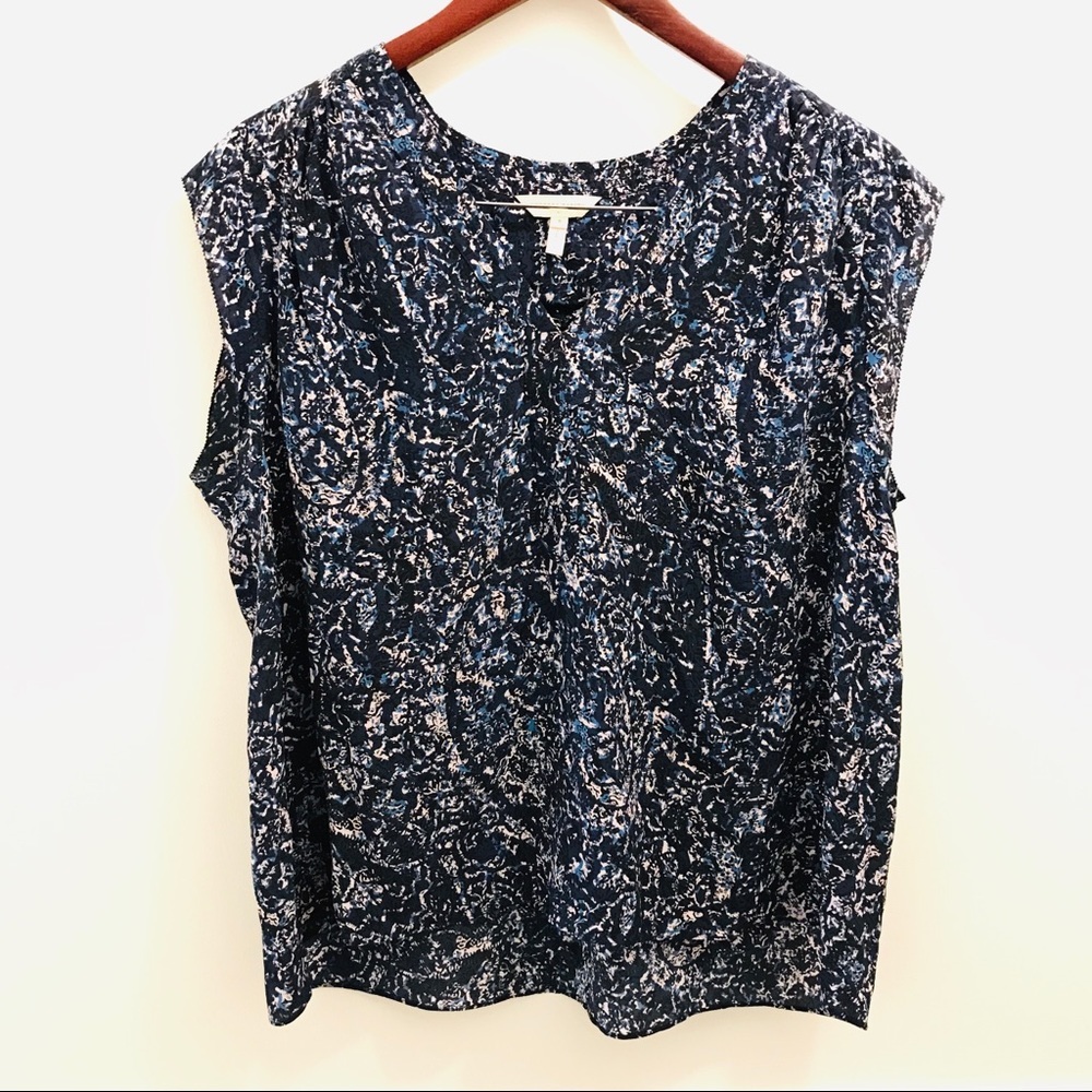 Rebecca Taylor Silk Blouse 8 blue black pink
